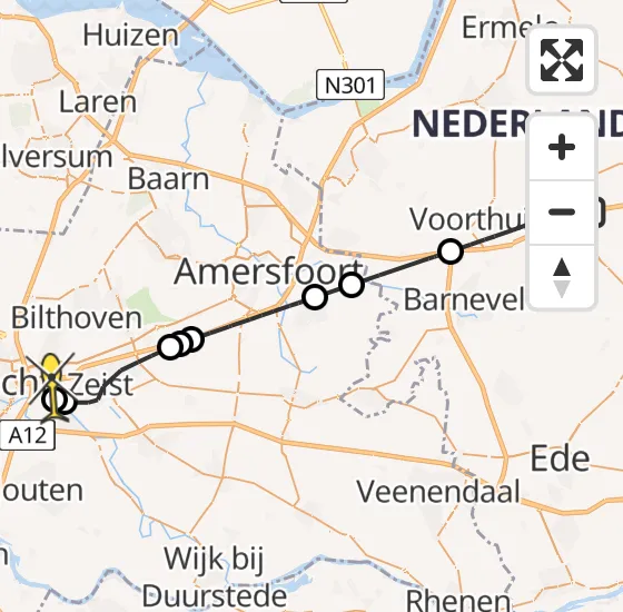 Vlucht Traumahelikopter PH-TTR van Stroe naar Universitair Medisch Centrum Utrecht op woensdag 24 april 2024 16:35