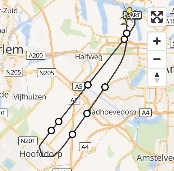 Vlucht Traumahelikopter PH-TTR van Amsterdam Heliport naar Amsterdam Heliport op woensdag 24 april 2024 21:20