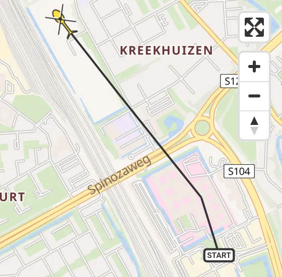 Vlucht Traumahelikopter PH-UMC van Rotterdam naar Rotterdam op woensdag 24 april 2024 22:58