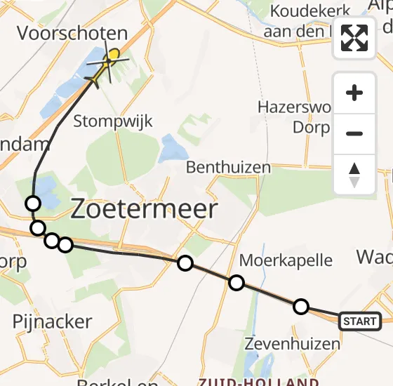 Vlucht Politiehelikopter PH-PXA van Waddinxveen naar Leidschendam op donderdag 25 april 2024 1:03