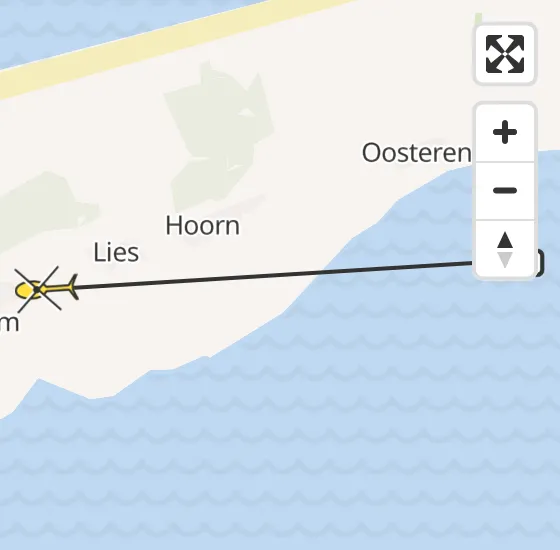 Vlucht Ambulancehelikopter PH-OOP van Oosterend naar Formerum op donderdag 25 april 2024 9:53