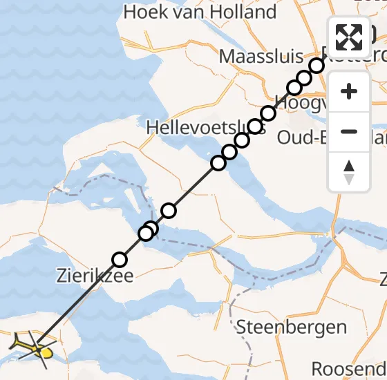 Vlucht Traumahelikopter PH-UMC van Rotterdam The Hague Airport naar Kortgene op donderdag 25 april 2024 16:59