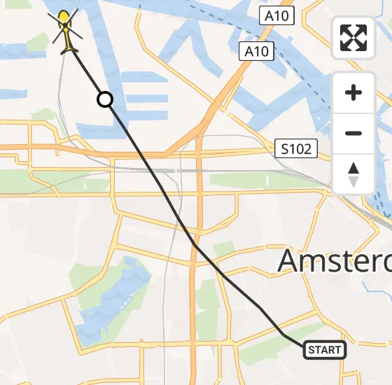Vlucht Traumahelikopter PH-TTR van Amsterdam naar Amsterdam Heliport op vrijdag 26 april 2024 17:08