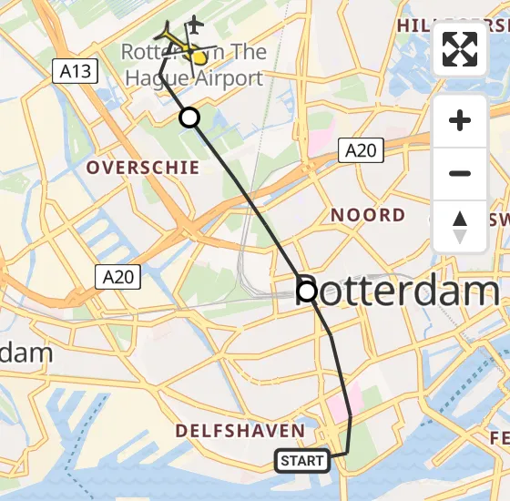 Vlucht Traumahelikopter PH-UMC van Erasmus MC naar Rotterdam The Hague Airport op zaterdag 27 april 2024 15:37