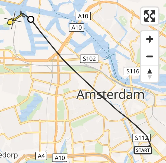 Vlucht Traumahelikopter PH-TTR van Amsterdam naar Amsterdam Heliport op zaterdag 27 april 2024 15:54