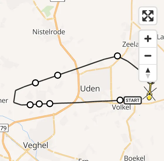 Vlucht Traumahelikopter PH-LLN van Volkel naar Vliegbasis Volkel op zondag 28 april 2024 10:56