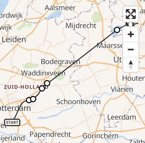 Vlucht Politiehelikopter PH-PXZ van Rotterdam naar Hilversum op zondag 28 april 2024 11:06