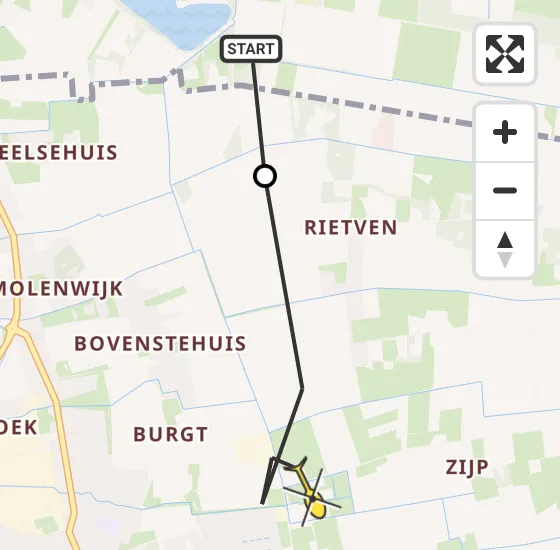 Vlucht Traumahelikopter PH-LLN van Odiliapeel naar Boekel op maandag 29 april 2024 11:03