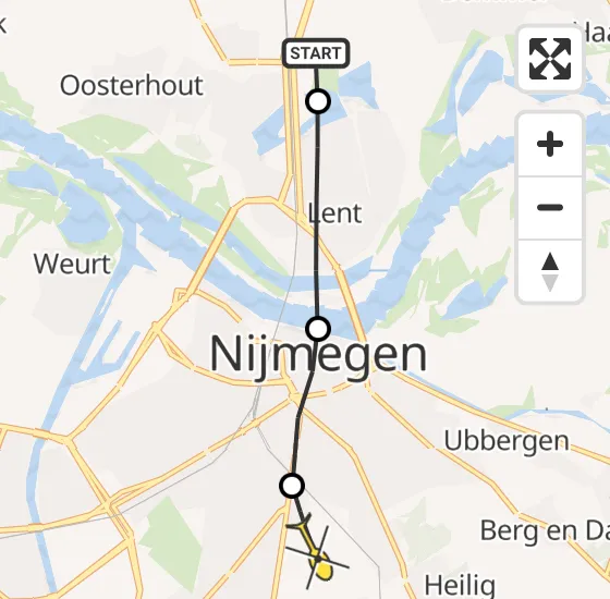 Vlucht Traumahelikopter PH-LLN van Nijmegen naar Radboud Universitair Medisch Centrum op maandag 29 april 2024 12:14