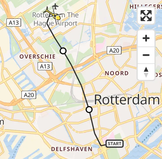 Vlucht Traumahelikopter PH-UMC van Erasmus MC naar Rotterdam The Hague Airport op maandag 29 april 2024 12:25