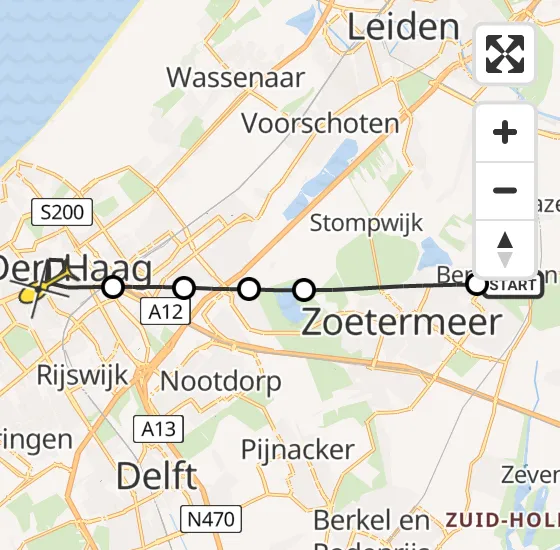 Vlucht Traumahelikopter PH-UMC van Benthuizen naar Den Haag op maandag 29 april 2024 16:50