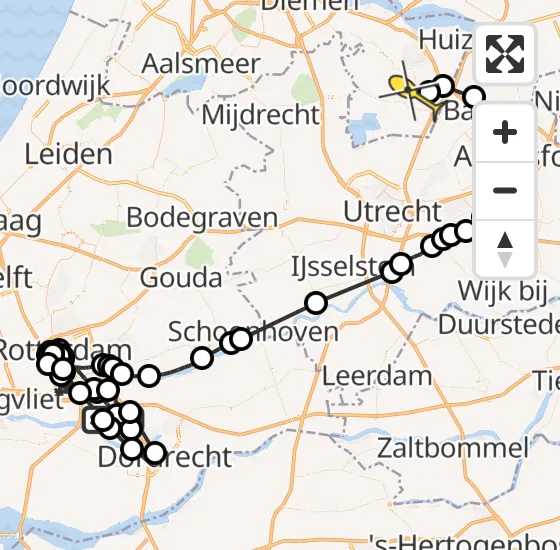 Vlucht Politiehelikopter PH-PXA van Heerjansdam naar Hilversum op maandag 29 april 2024 18:16