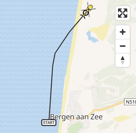 Vlucht Politiehelikopter PH-PXC van Bergen aan Zee naar Schoorl op woensdag 1 mei 2024 14:21