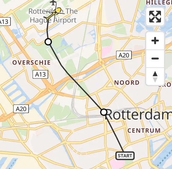 Vlucht Traumahelikopter PH-UMC van Erasmus MC naar Rotterdam The Hague Airport op woensdag 1 mei 2024 15:24
