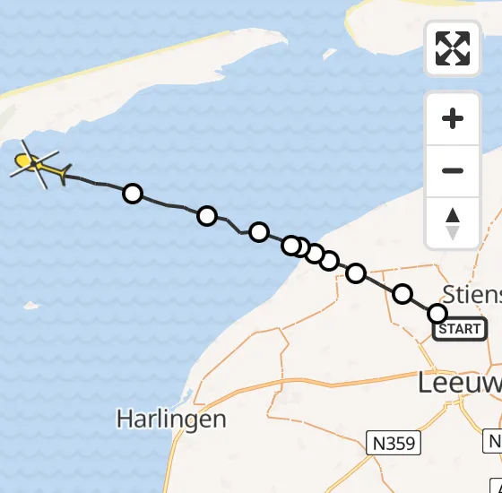 Vlucht Ambulancehelikopter PH-OOP van Vliegbasis Leeuwarden naar Formerum op woensdag 1 mei 2024 19:21