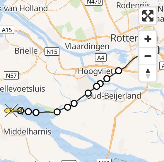 Vlucht Politiehelikopter PH-PXX van Rotterdam naar Sommelsdijk op donderdag 2 mei 2024 19:34