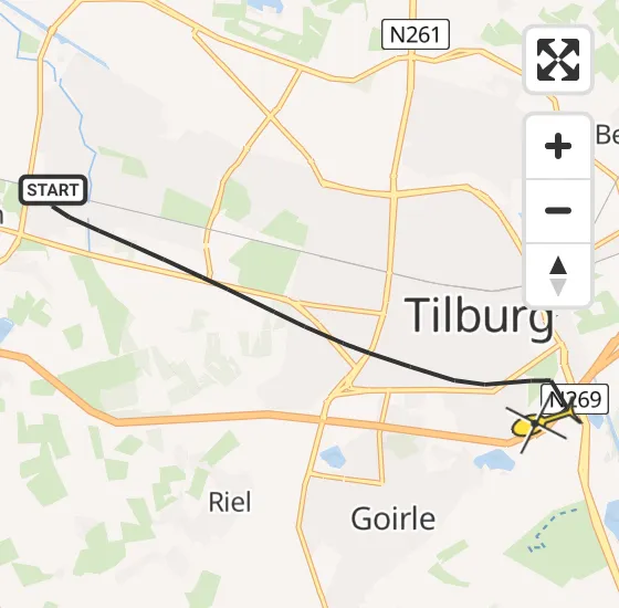 Vlucht Traumahelikopter PH-UMC van Tilburg naar Tilburg op zaterdag 4 mei 2024 4:33