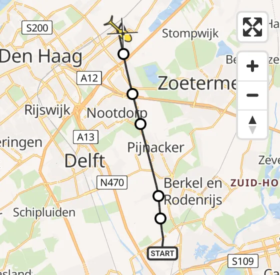 Vlucht Traumahelikopter PH-UMC van Rotterdam The Hague Airport naar Leidschendam op zaterdag 4 mei 2024 13:08