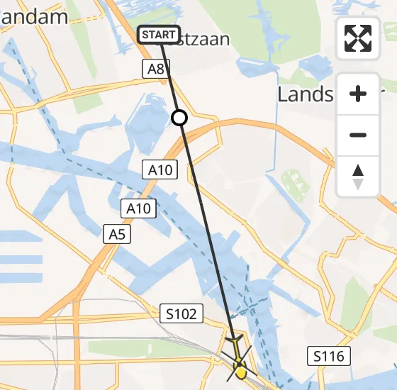 Vlucht Politiehelikopter PH-PXZ van Oostzaan naar Amsterdam op zondag 5 mei 2024 14:29