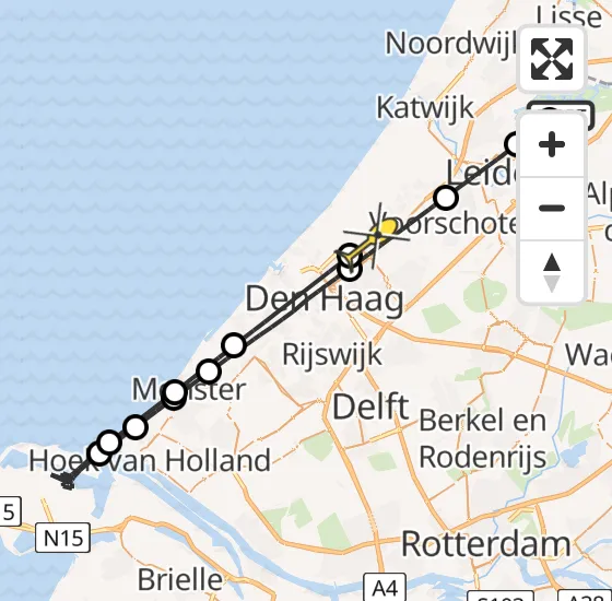 Vlucht Politiehelikopter PH-PXE van Oud Ade naar Wassenaar op maandag 6 mei 2024 4:22