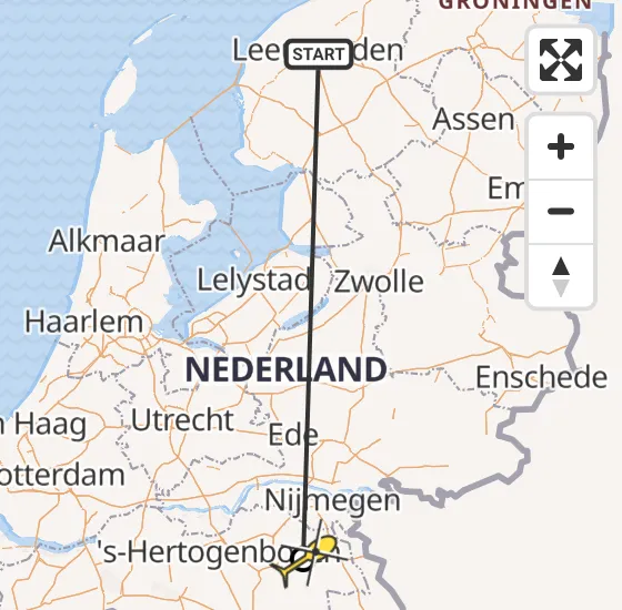 Vlucht Ambulancehelikopter PH-OOP van Leeuwarden naar Zeeland op woensdag 8 mei 2024 11:45