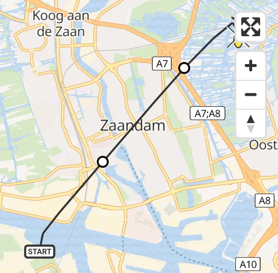 Vlucht Traumahelikopter PH-TTR van Amsterdam Heliport naar Oostzaan op donderdag 9 mei 2024 15:15