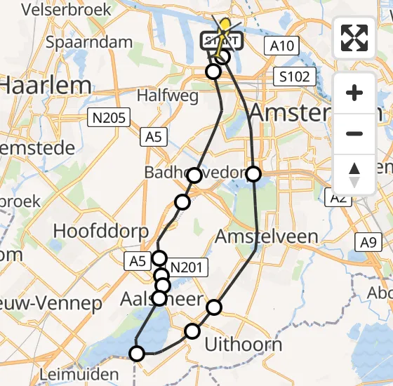 Vlucht Traumahelikopter PH-TTR van Amsterdam Heliport naar Amsterdam Heliport op vrijdag 10 mei 2024 10:19
