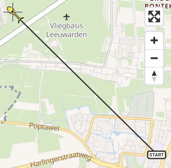 Vlucht Ambulancehelikopter PH-OOP van Leeuwarden naar Vliegbasis Leeuwarden op vrijdag 10 mei 2024 18:29