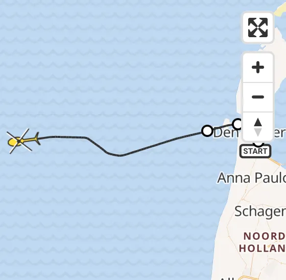 Vlucht Kustwachthelikopter PH-SAR van Vliegveld De Kooy naar  op zaterdag 11 mei 2024 7:28