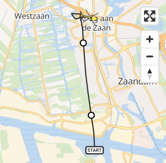 Vlucht Traumahelikopter PH-TTR van Amsterdam Heliport naar Koog aan de Zaan op zaterdag 11 mei 2024 11:19