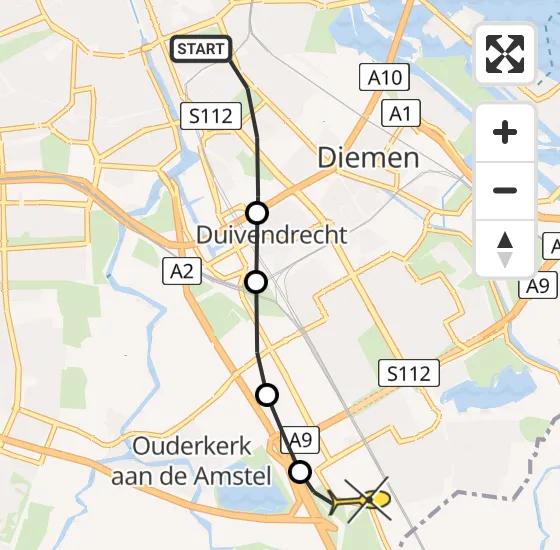 Vlucht Traumahelikopter PH-TTR van Amsterdam naar Academisch Medisch Centrum (AMC) op zaterdag 11 mei 2024 13:03