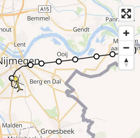 Vlucht Traumahelikopter PH-LLN van Millingen aan de Rijn naar Radboud Universitair Medisch Centrum op zaterdag 11 mei 2024 18:53