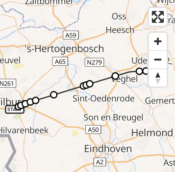 Vlucht Traumahelikopter PH-LLN van Tilburg naar Vliegbasis Volkel op zaterdag 11 mei 2024 20:33