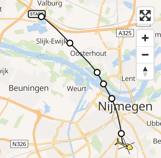 Vlucht Traumahelikopter PH-LLN van Herveld naar Radboud Universitair Medisch Centrum op zondag 12 mei 2024 4:55