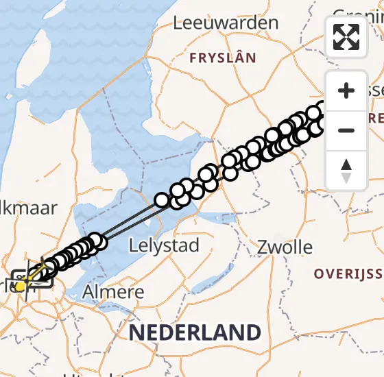 Vlucht Traumahelikopter PH-TTR van Amsterdam Heliport naar Amsterdam Heliport op zondag 12 mei 2024 20:04