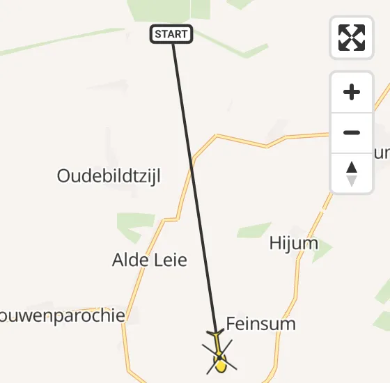 Vlucht Ambulancehelikopter PH-OOP van Hallum naar Stiens op maandag 13 mei 2024 10:17