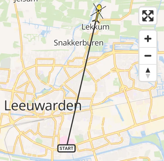 Vlucht Ambulancehelikopter PH-OOP van Leeuwarden naar Lekkum op maandag 13 mei 2024 12:27