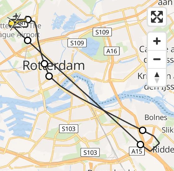 Vlucht Traumahelikopter PH-UMC van Rotterdam The Hague Airport naar Rotterdam The Hague Airport op maandag 13 mei 2024 14:43