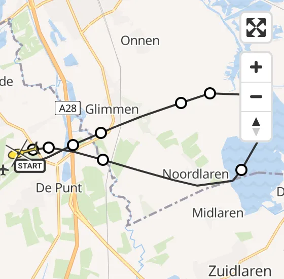 Vlucht Traumahelikopter PH-MAA van Groningen Airport Eelde naar Groningen Airport Eelde op maandag 13 mei 2024 17:12