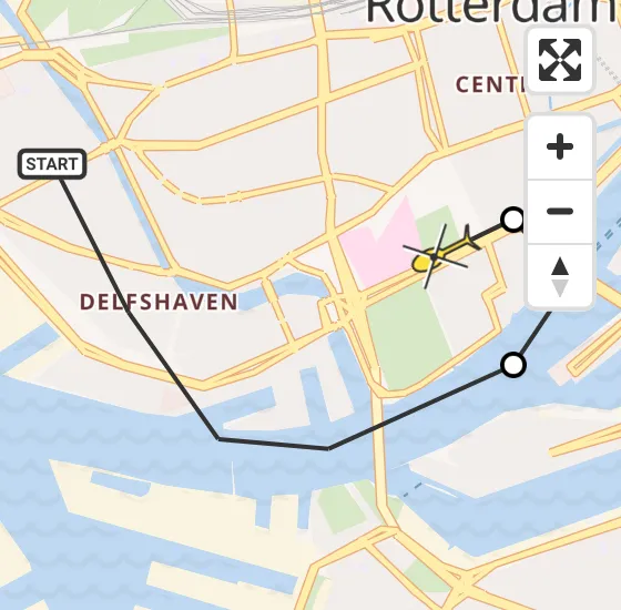 Vlucht Traumahelikopter PH-UMC van Rotterdam naar Erasmus MC op maandag 13 mei 2024 17:25