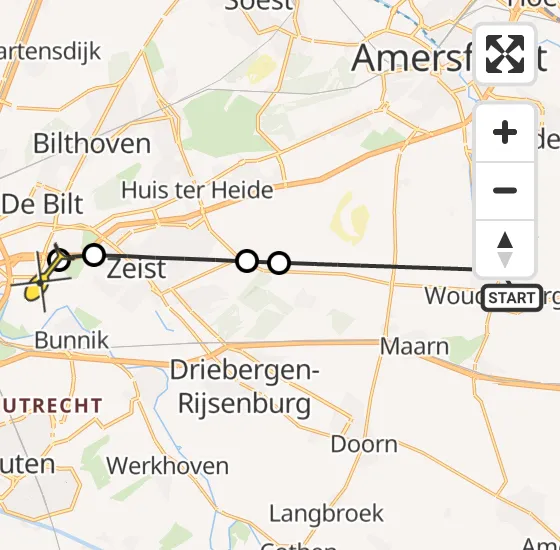 Vlucht Traumahelikopter PH-LLN van Woudenberg naar Universitair Medisch Centrum Utrecht op maandag 13 mei 2024 17:43