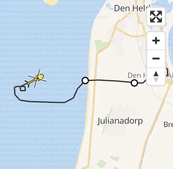 Vlucht Kustwachthelikopter PH-SAR van Vliegveld De Kooy naar Den Helder op maandag 13 mei 2024 17:48