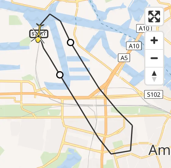 Vlucht Traumahelikopter PH-TTR van Amsterdam Heliport naar Amsterdam Heliport op maandag 13 mei 2024 22:20