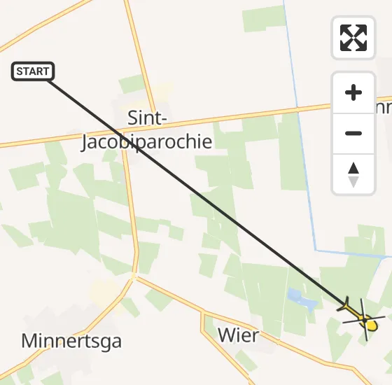 Vlucht Ambulancehelikopter PH-OOP van Westhoek naar St.-Jacobiparochie op dinsdag 14 mei 2024 11:38