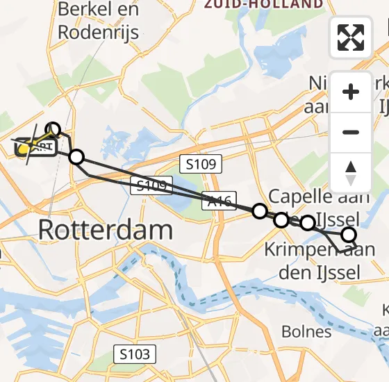 Vlucht Traumahelikopter PH-UMC van Rotterdam The Hague Airport naar Rotterdam The Hague Airport op dinsdag 14 mei 2024 12:04