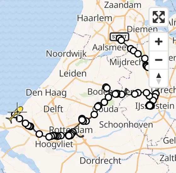 Vlucht Politiehelikopter PH-PXC van Schiphol naar Hoek van Holland op dinsdag 14 mei 2024 13:52