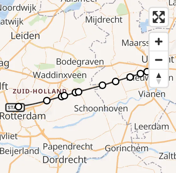 Vlucht Traumahelikopter PH-UMC van Rotterdam The Hague Airport naar Utrecht op dinsdag 14 mei 2024 14:27