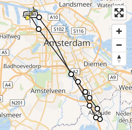 Vlucht Traumahelikopter PH-TTR van Amsterdam Heliport naar Amsterdam Heliport op woensdag 15 mei 2024 5:59