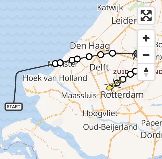 Vlucht Kustwachthelikopter PH-NCG van  naar Rotterdam The Hague Airport op woensdag 15 mei 2024 7:44