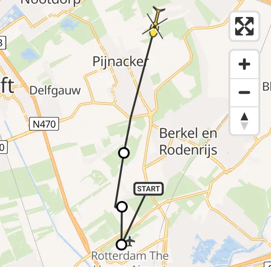 Vlucht Kustwachthelikopter PH-NCG van Berkel en Rodenrijs naar Pijnacker op woensdag 15 mei 2024 9:57